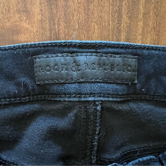 Rock & Republic Kasandra Black Embellished Bootcut Jeans size 10 M - Picture 4 of 14